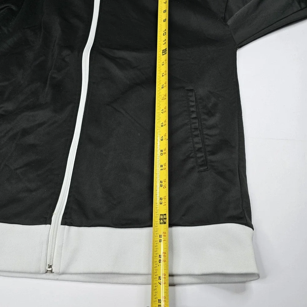 Arena Track Jacket Mens Medium Black‎ White Team Oversize Full Zip Retro Logo